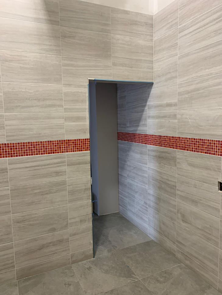 Wall tile in a shower area